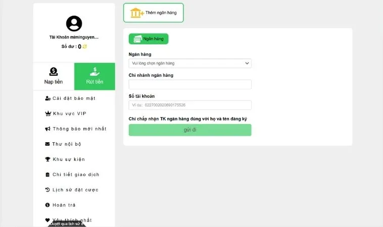 Bí Kíp Bỏ Túi Cách Rút Tiền Vui123 Về Tài Khoản Chỉ Trong Một Nốt Nhạc 2 Giao diện rút tiền Vui123